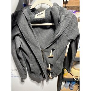 Empyre Women's Gray Toggle Sweater Zip Up Large